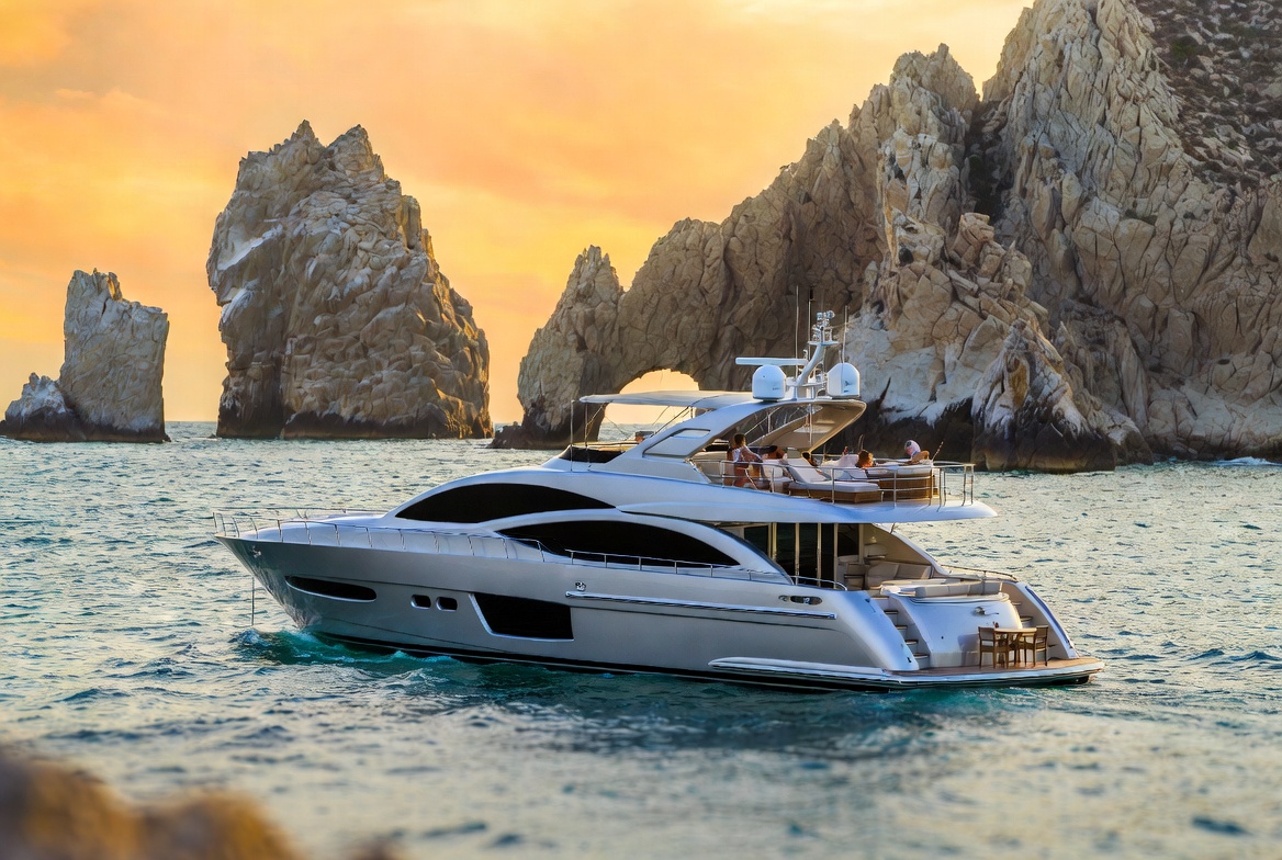 Yacht near Cabo Arch